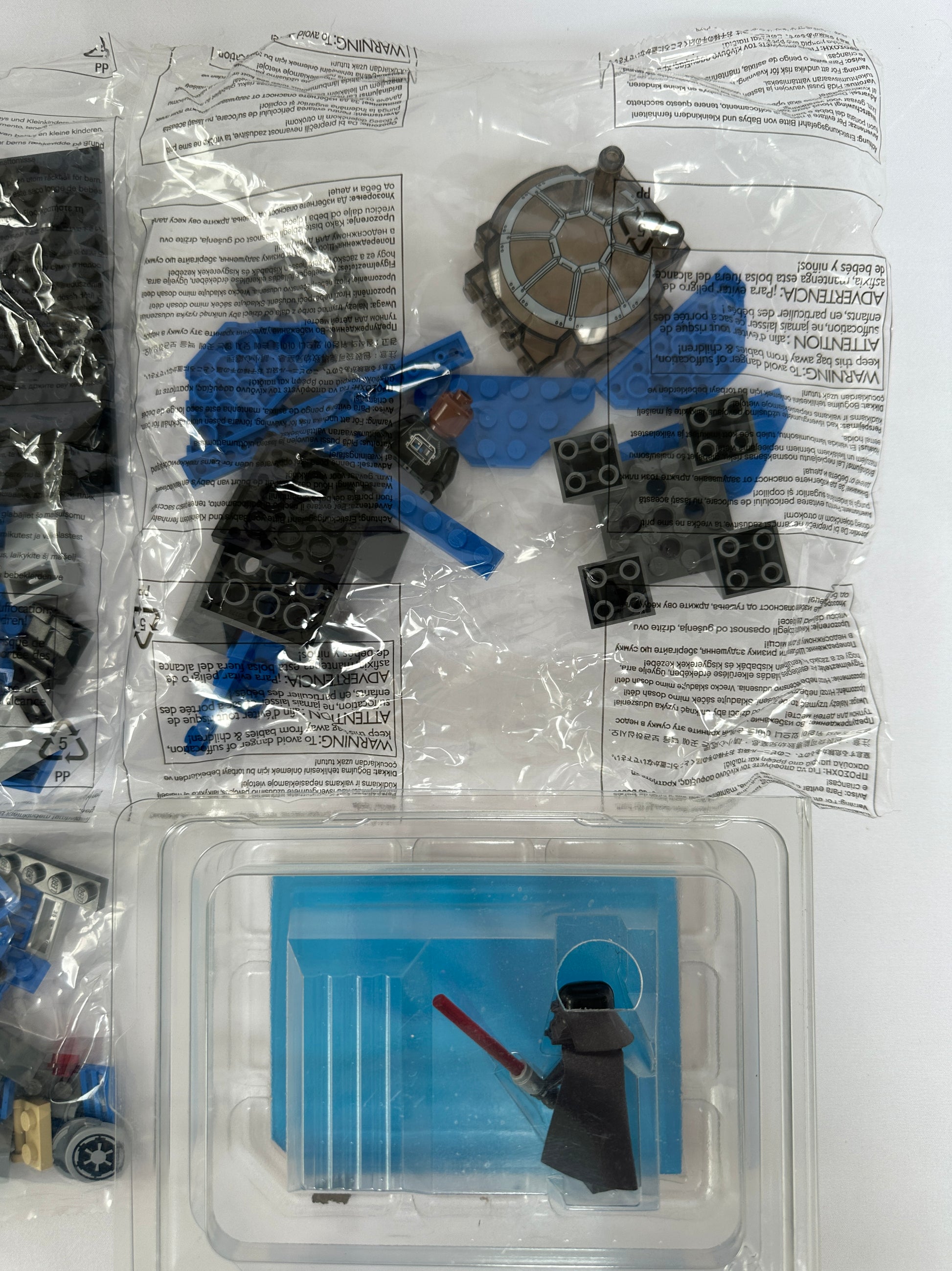 Toy building block set with instructions on a white background