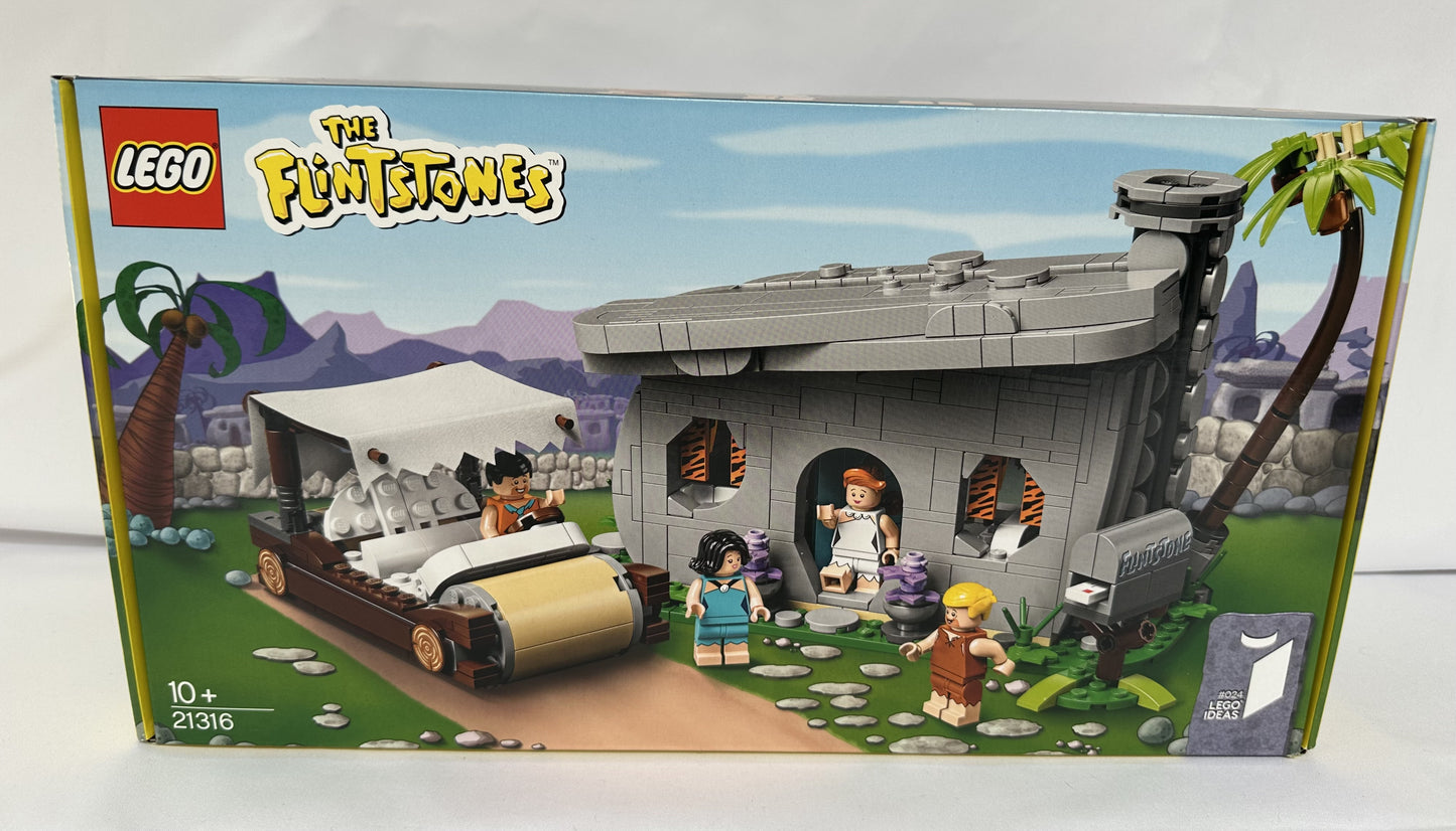 LEGO The Flintstones set packaging with characters and house model.