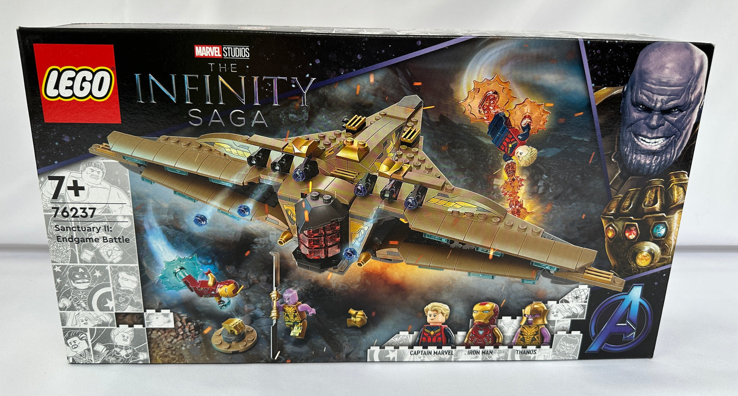 LEGO Marvel Infinity Saga set packaging on a white background