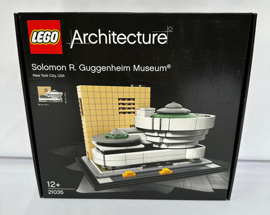 LEGO Architecture Solomon R. Guggenheim Museum set packaging on a white background