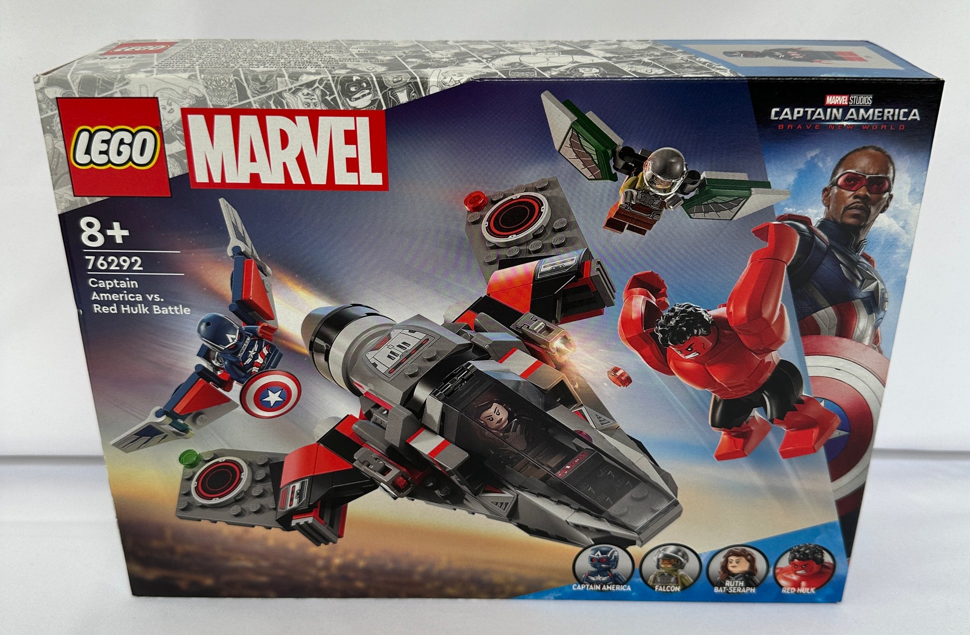 LEGO Marvel Captain America toy set packaging on a white background