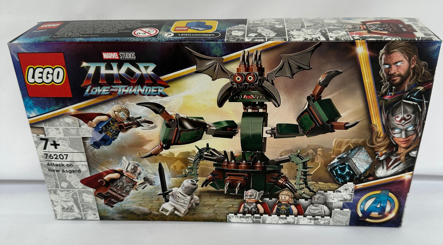 LEGO Thor Love and Thunder set packaging with character and creature illustration