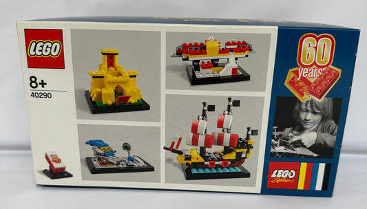 LEGO 60th anniversary set packaging with model images and branding