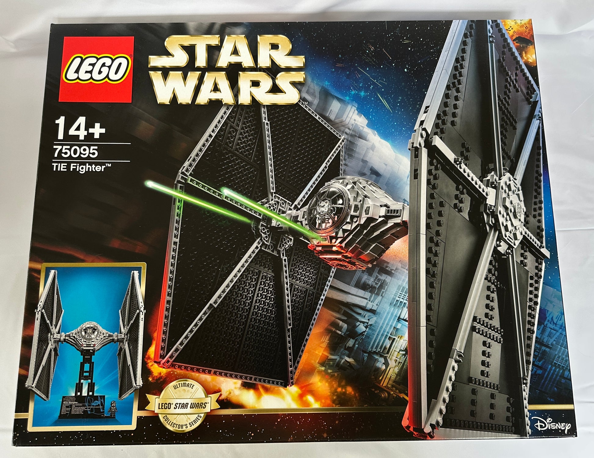 LEGO Star Wars TIE Fighter set packaging on a white background