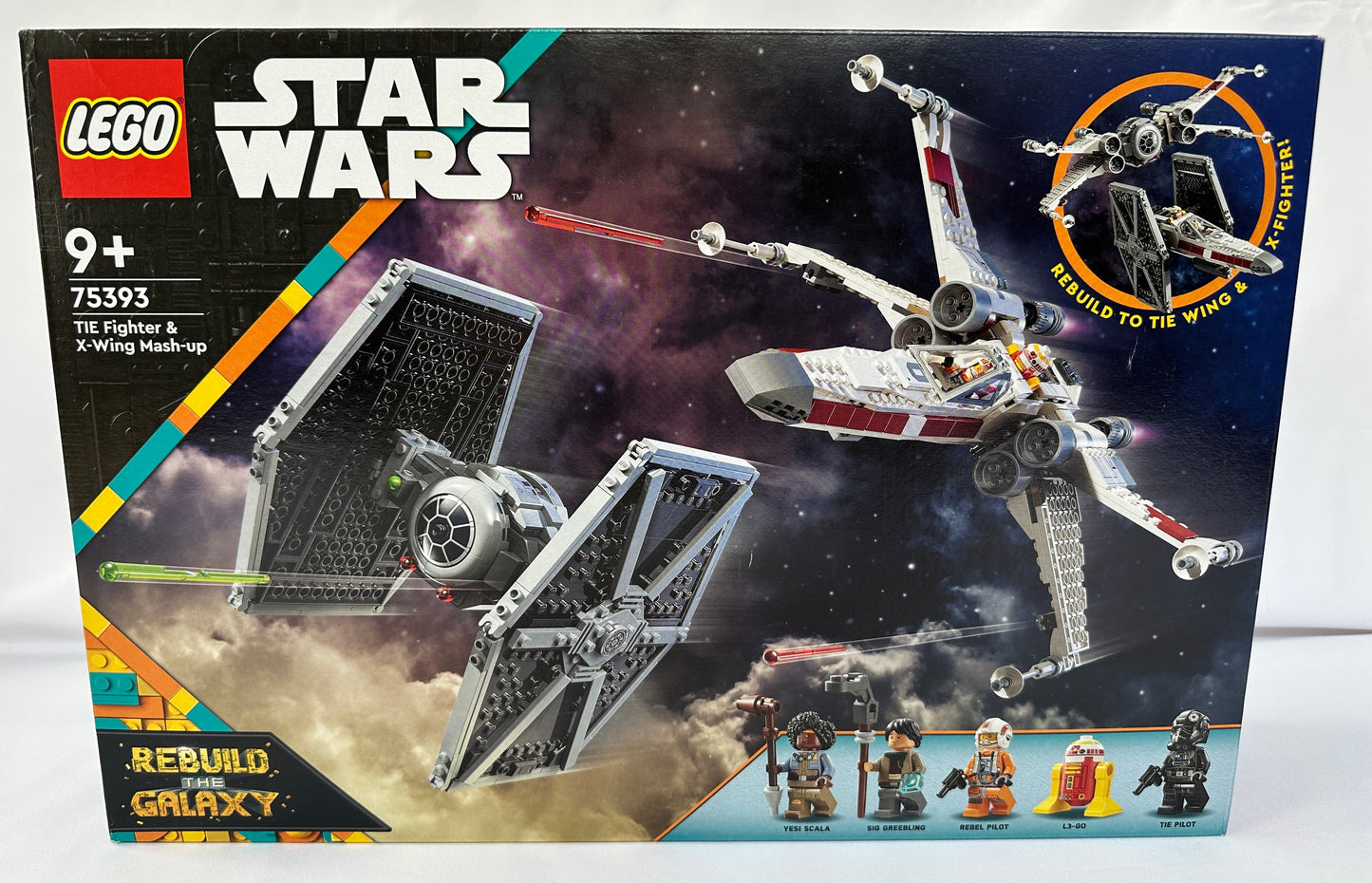 LEGO Star Wars TIE Fighter & X-Wing Mash-up set packaging on a white background