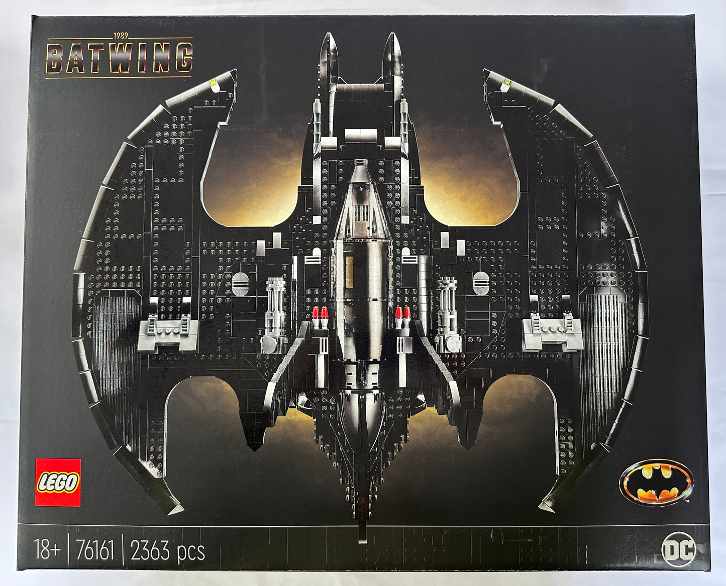 LEGO Batwing set packaging with Batgirl logo on a black background