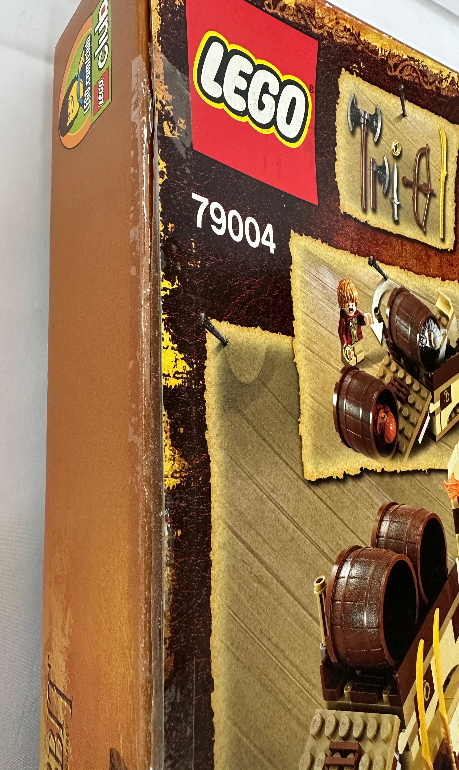 Close-up of a LEGO set packaging with the LEGO logo and product number 79004.
