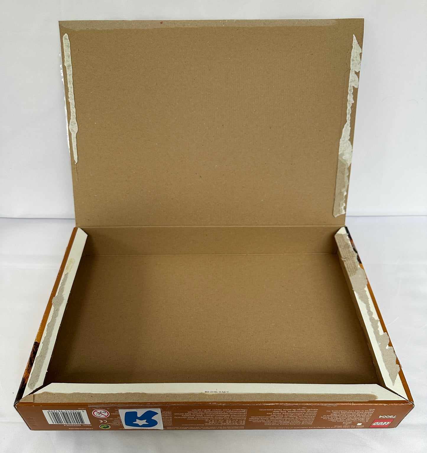 Open cardboard box on a white background