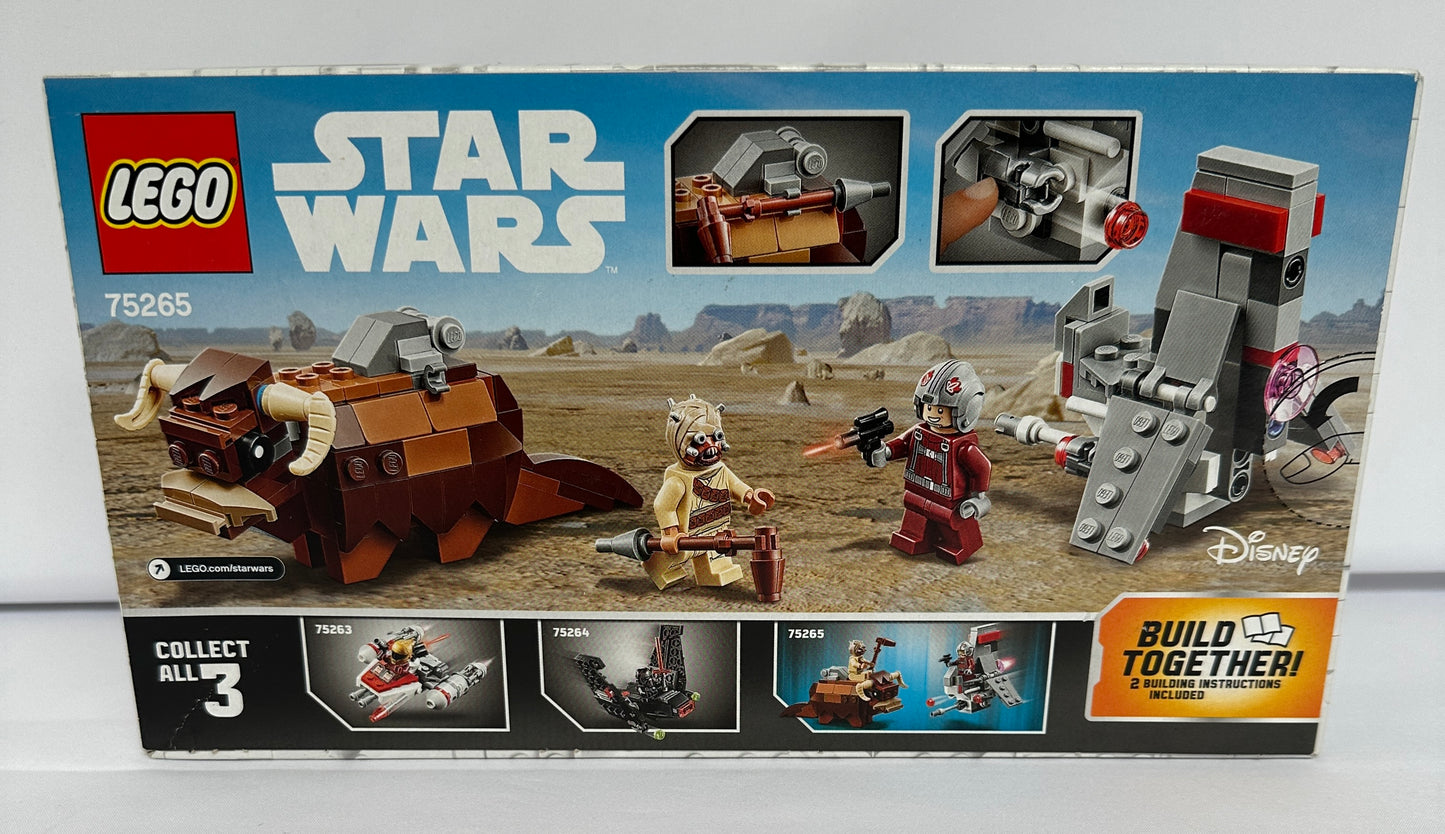 LEGO Star Wars packaging with characters and desert scene