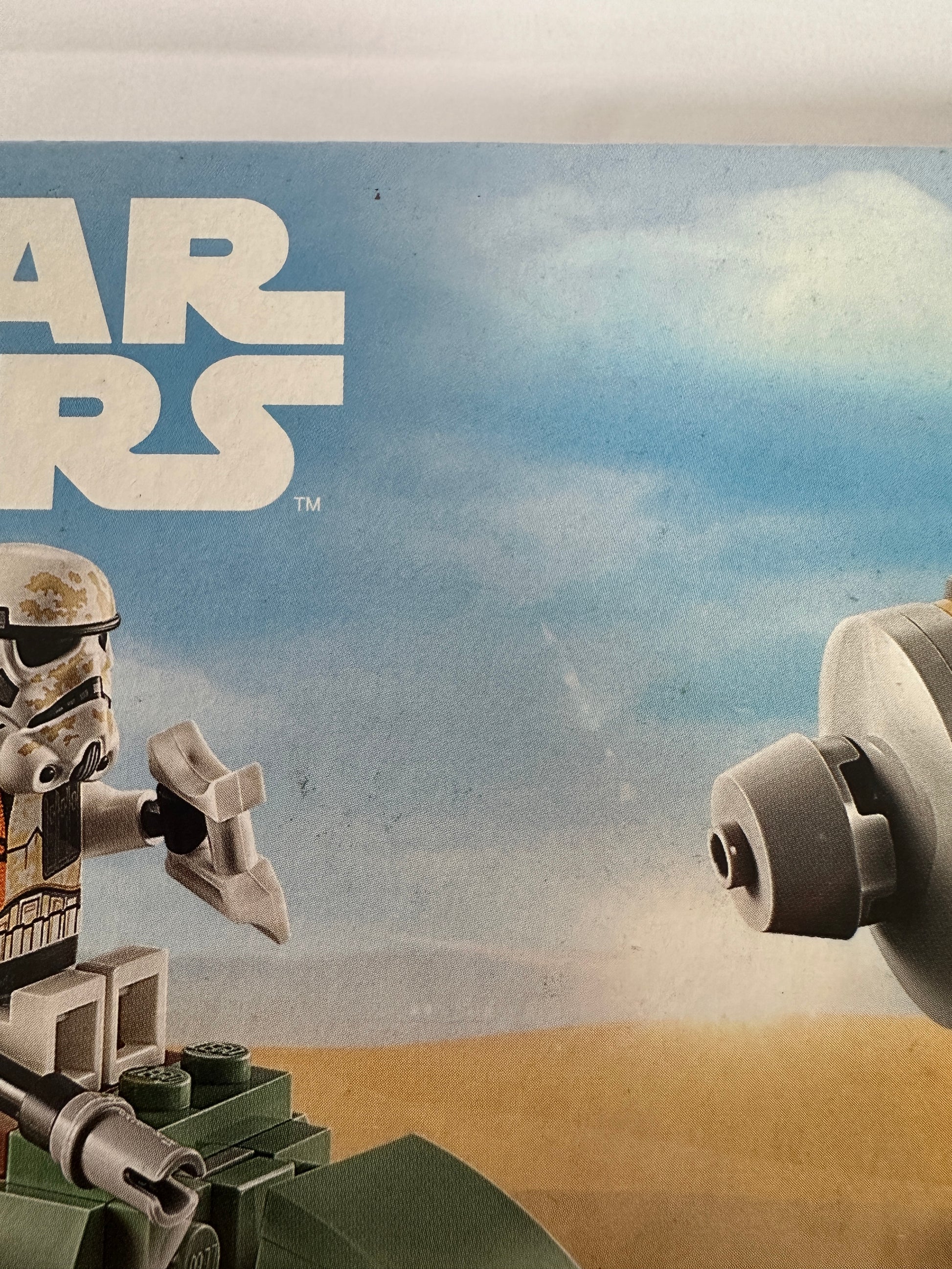 Close up of Lego box with surface wear.