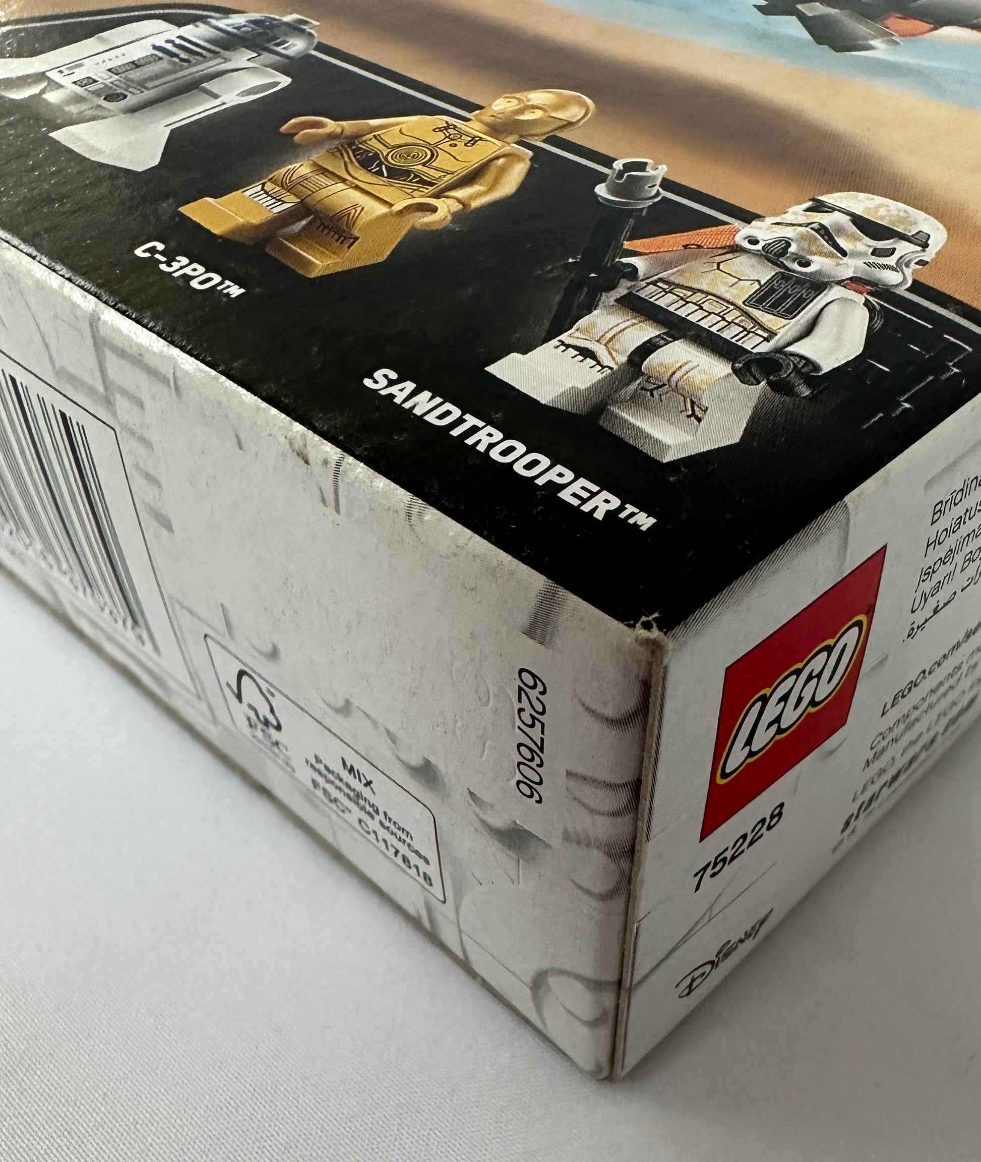 LEGO Sandtrooper packaging with branding and product details.