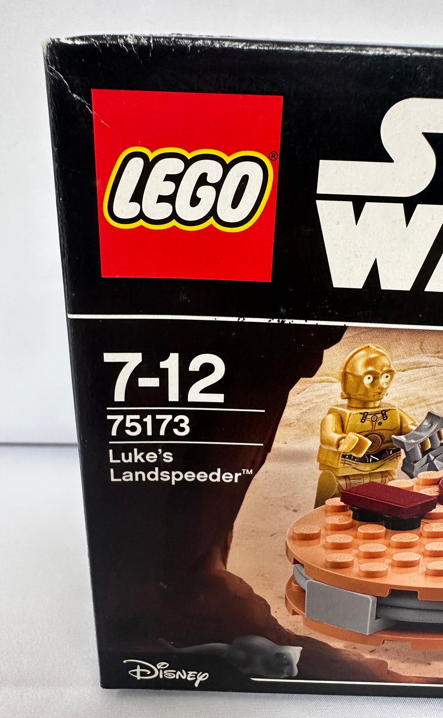 LEGO Star Wars Luke's Landspeeder packaging with LEGO logo and product details.