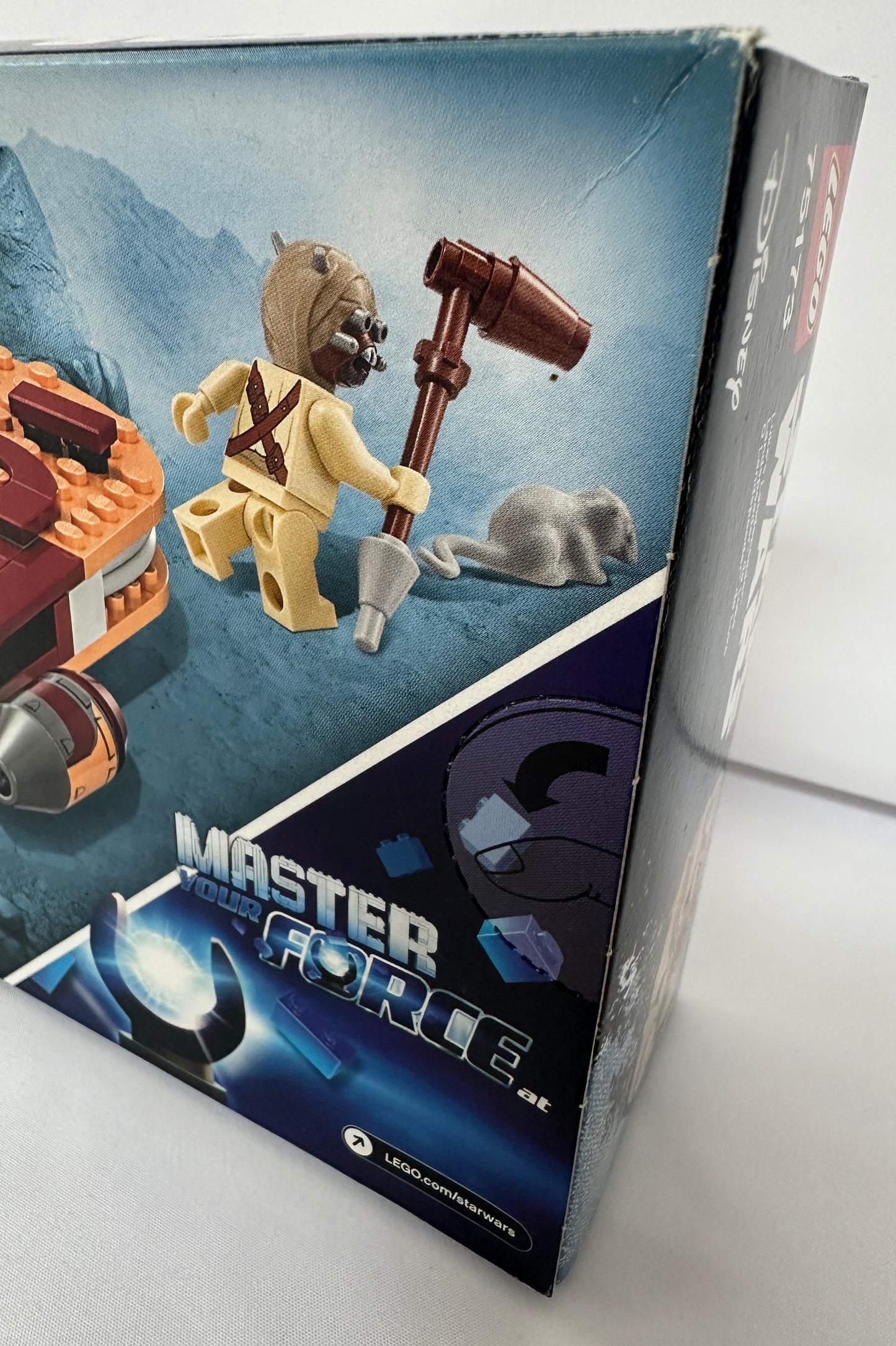Toy figure packaging with 'Master Force' branding on a white background