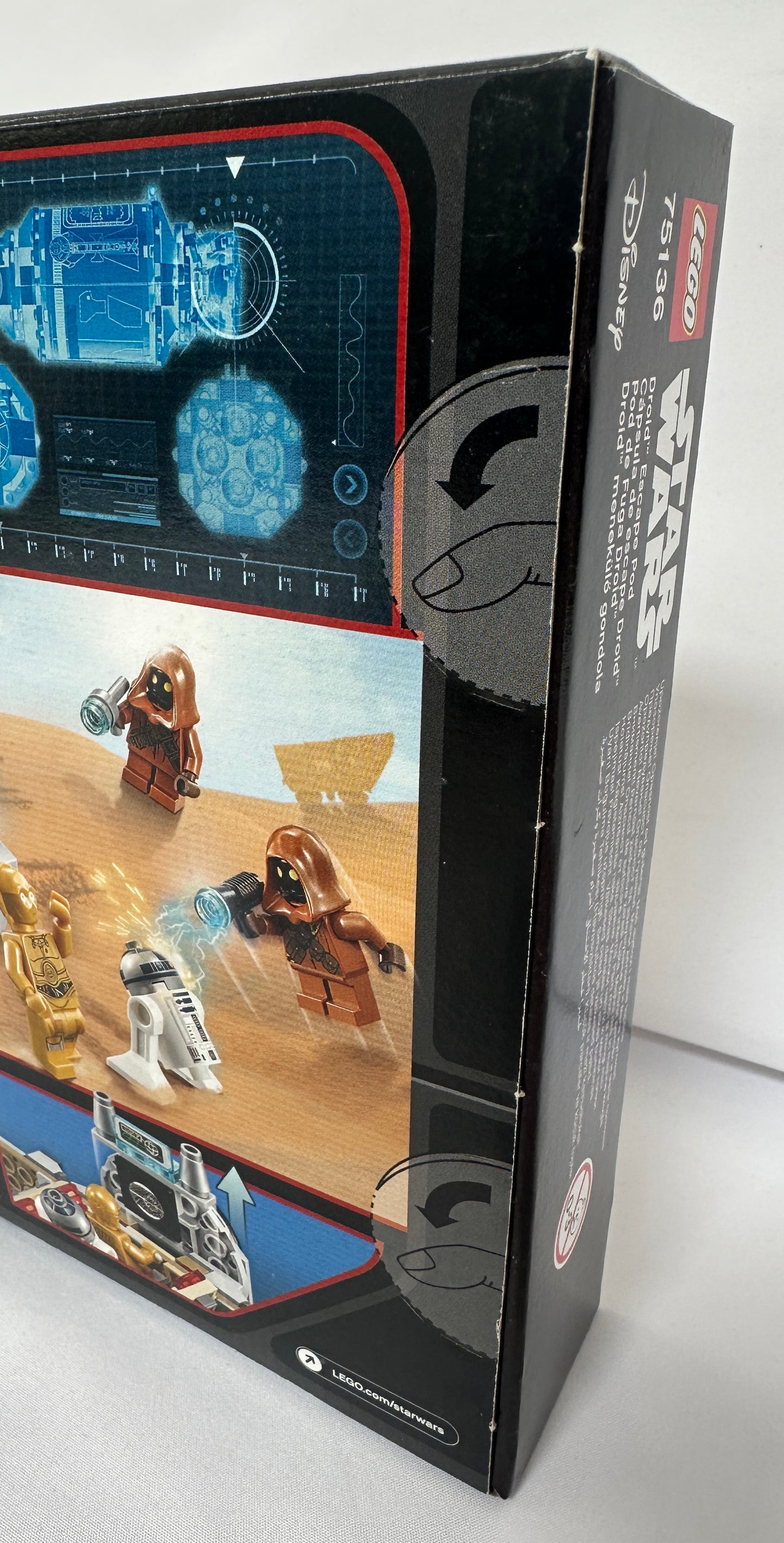 Star Wars toy packaging with character illustrations on a white background