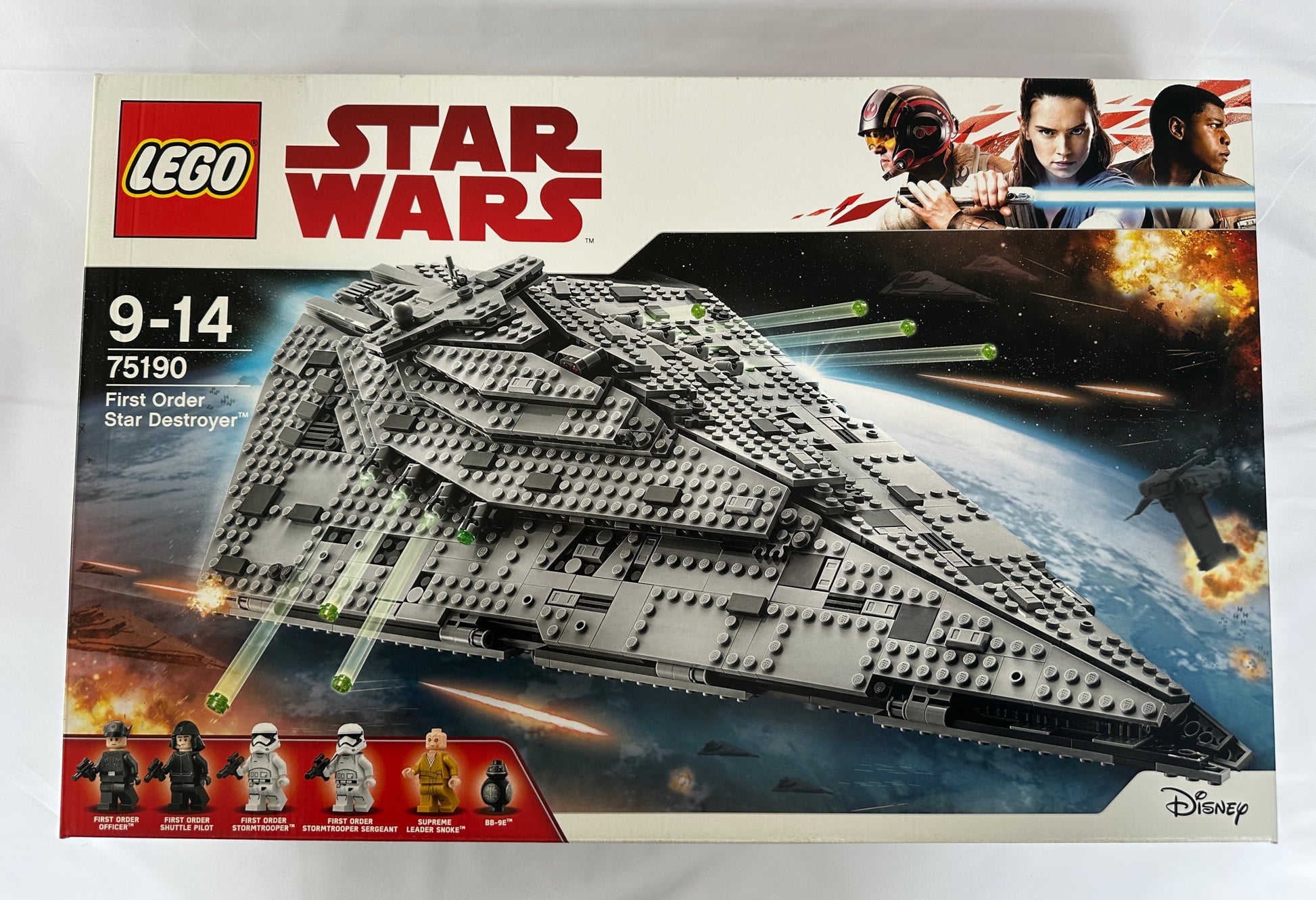 LEGO Star Wars First Order Star Destroyer set packaging on a white background
