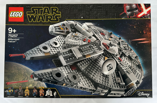 LEGO Star Wars Millennium Falcon set packaging on a white background