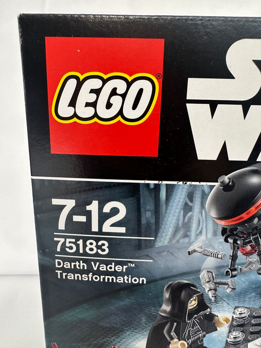 LEGO Star Wars Darth Vader transformation set packaging on a white background