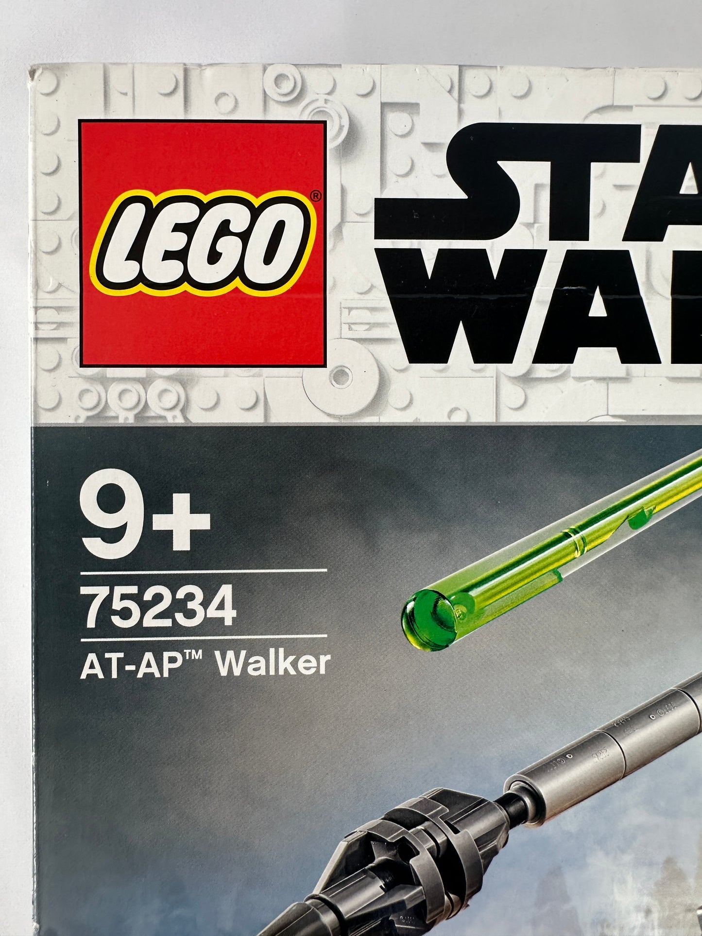 LEGO Star Wars AT-AP Walker packaging with branding and product details.