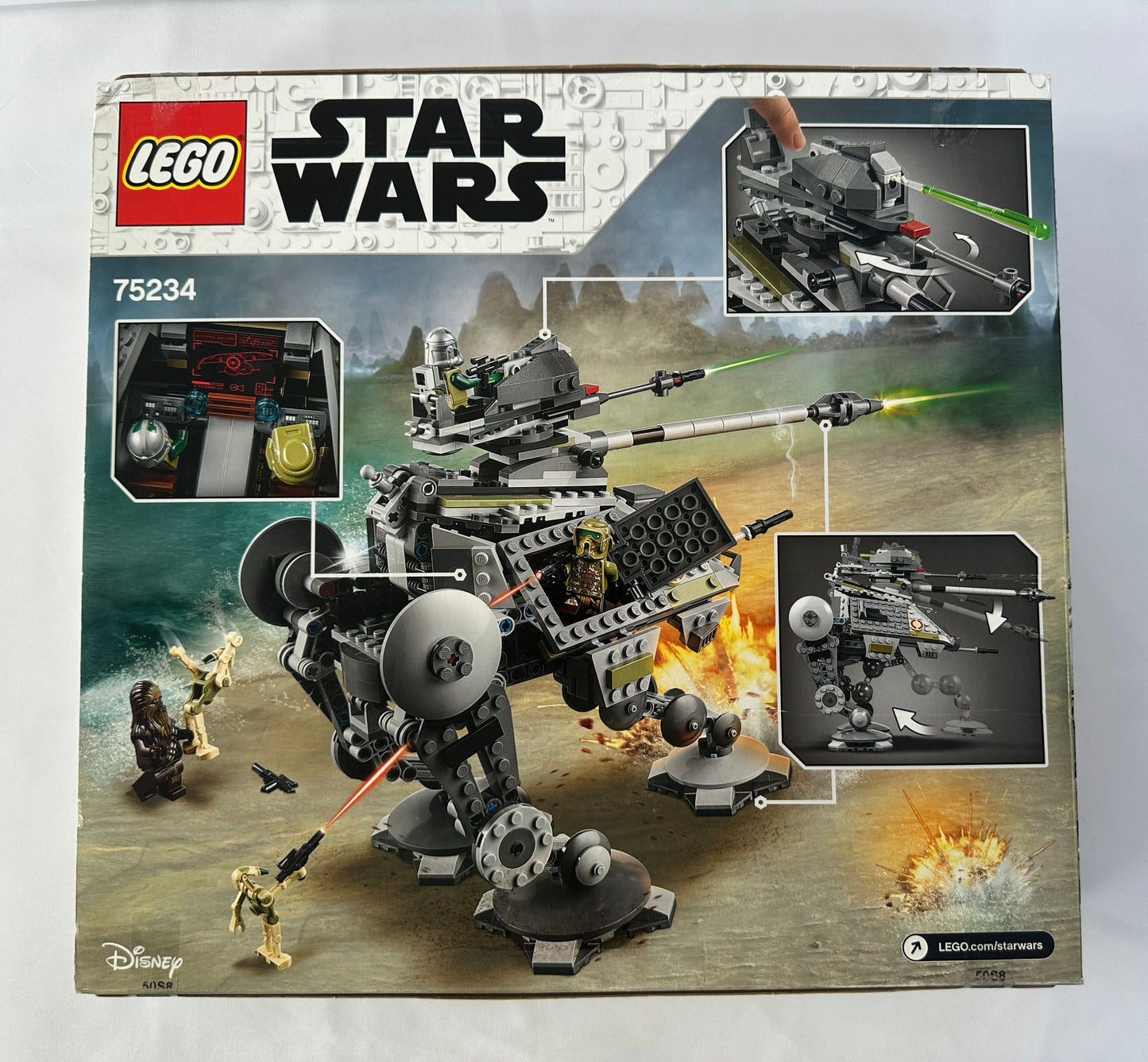 LEGO Star Wars 75234 kit packaging with toy model and images on a white background