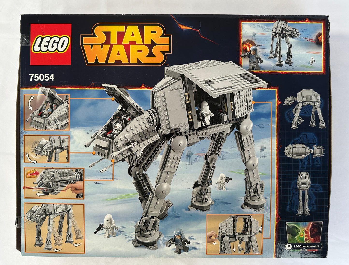 LEGO Star Wars AT-AT set packaging with images of the toy on a white background